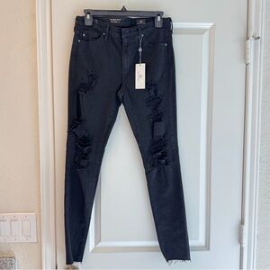 AG Adriano Goldschmied Black Mid-Rise Legging Ankle Jeans